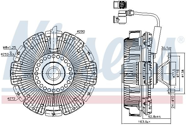 NISSENS Embraiagem, ventilador do radiador 86248 Embreagem do ventilador VOLVO NISSENS 86248