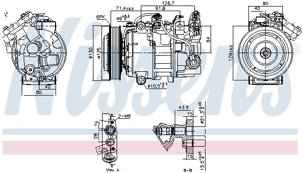 Compresseur de climatisation NISSENS 890763 NISSENS 890763: Pompe de climatisation Nissan QASHQAI 2017