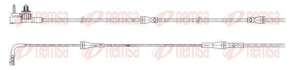 REMSA Výstrażný kontakt opotrebenia brzdového oblożenia 001172 001172 Snímač opotrebenia brzdových platničiek REMSA FORD TRANSIT CUSTOM