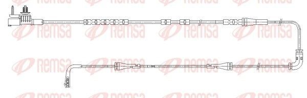 REMSA Výstrażný kontakt opotrebenia brzdového oblożenia 001194 Snímač opotrebenia brzdových platničiek REMSA Ford TRANSIT CUSTOM 001194