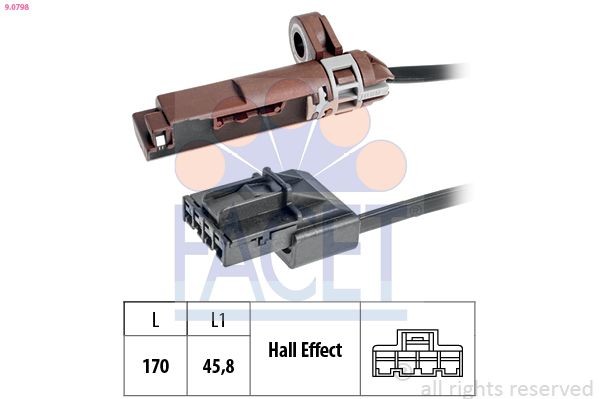 FACET Sensor, RPM 9.0798 PEUGEOT FACET cam sensor 9.0798