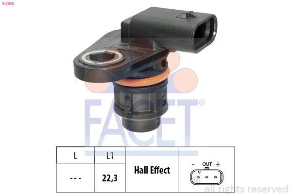 FACET Devējs, Sadales vārpstas stāvoklis 9.0856 Sadales vārpstas pozīcijas sensors FACET MONDEO 9.0856 lēti