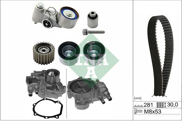 INA Kit cinghia distribuzione, pompa acqua 530 0563 30 INA 530 0563 30 Pompa dell'acqua e cinghia di distribuzione Subaru Impreza 3 prezzo