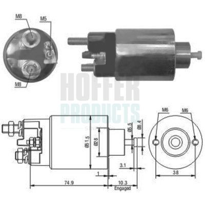 Innslag, starter HOFFER 46029 HOFFER 46029: Magnetbryter starter Peugeot 307 2022