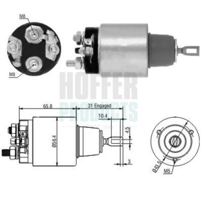 HOFFER Solenoid, startmotor 46146 HOFFER 46146 Solenoid startmotor Volvo 480 E kostand