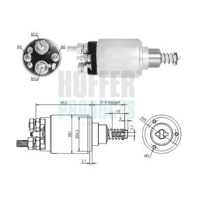 HOFFER Magneettikytkin, käynnistin 46275 46275 HOFFER Startin solenoidi Mercedes-Benz M-sarja hinta