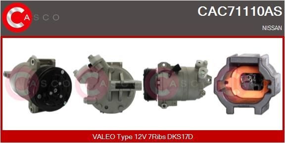 Compressore aria condizionata CASCO CAC71110AS CASCO CAC71110AS Compressore clima Nissan NAVARA 2018