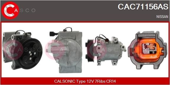 Compressore aria condizionata CASCO CAC71156AS CASCO CAC71156AS Compressore clima Nissan NAVARA 2018