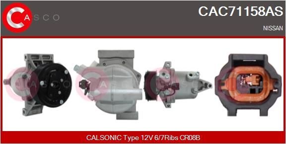 CASCO Air conditioning compressor CAC71158AS CAC71158AS CASCO ac compressor NISSAN PULSAR