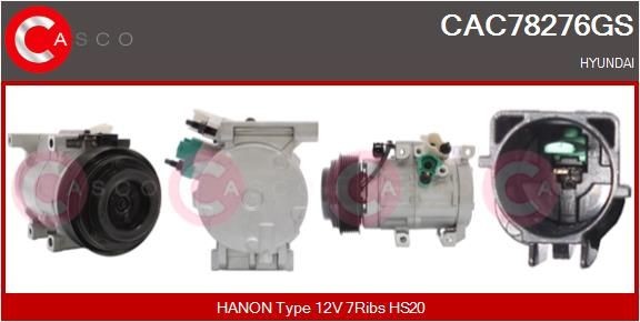 Aircopomp CASCO CAC78276GS CASCO CAC78276GS Airco-compressor HYUNDAI H-1 Kasten 2008