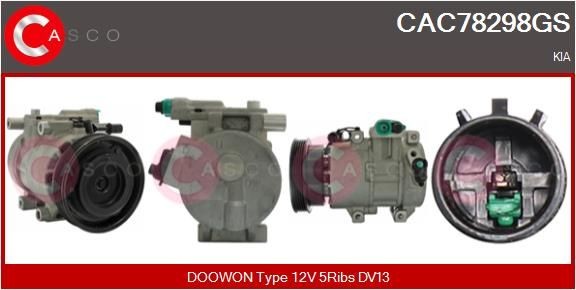 CASCO Kompresor klimatizácie CAC78298GS CASCO CAC78298GS Sprężarka klimatyzacji Kia Rio JB cena