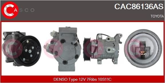 CASCO Klimakompressor CAC86136AS AC kompressor CASCO Toyota COROLLA CAC86136AS