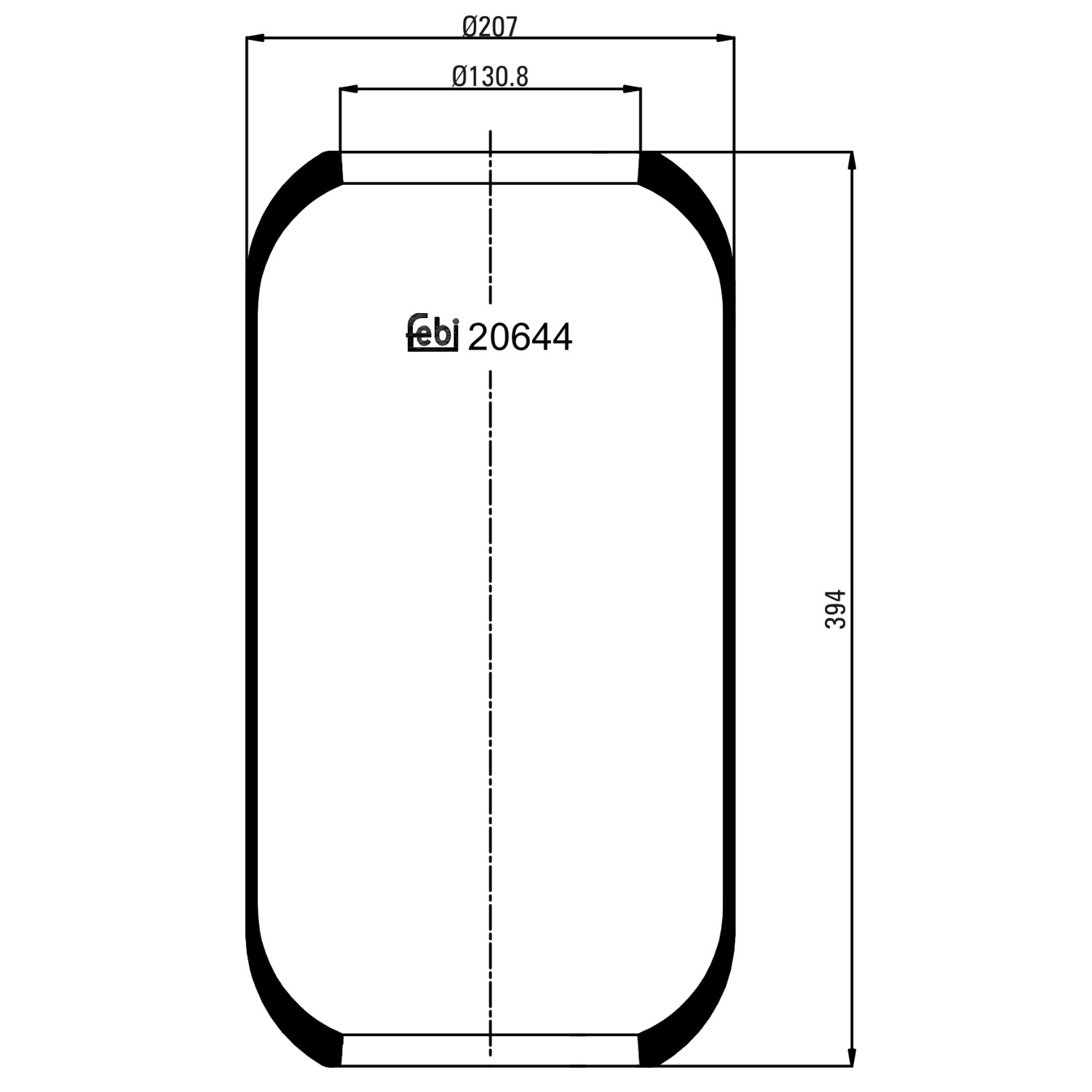 Metallipalje, ilmajousitus FEBI BILSTEIN 20644 FEBI BILSTEIN 20644: Ilmapussit Volvo S60 2007