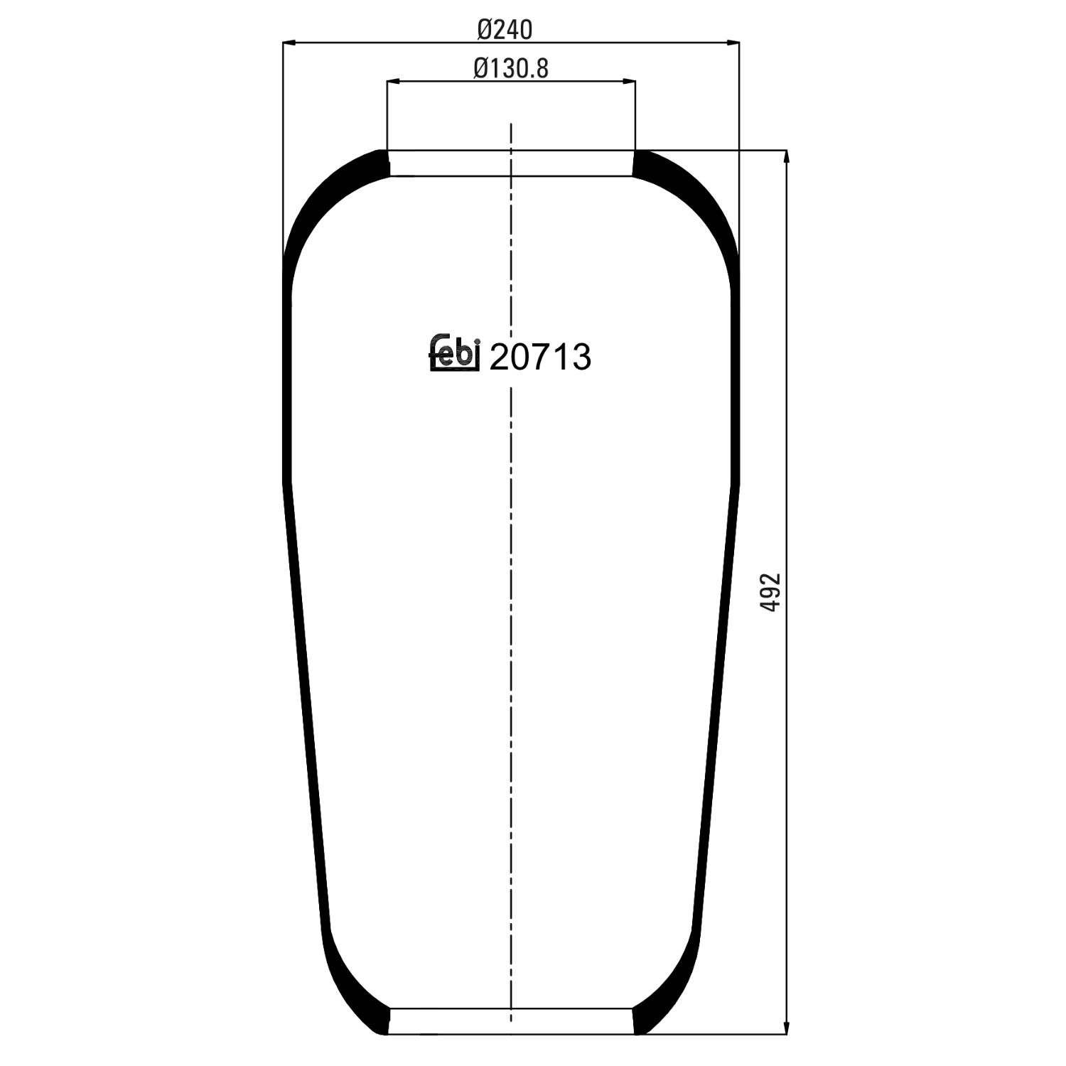 FEBI BILSTEIN Luftbelg, fjæring 20713 FEBI BILSTEIN 20713 Fjærbelg, luftfjæring Volvo V70 II originale pris