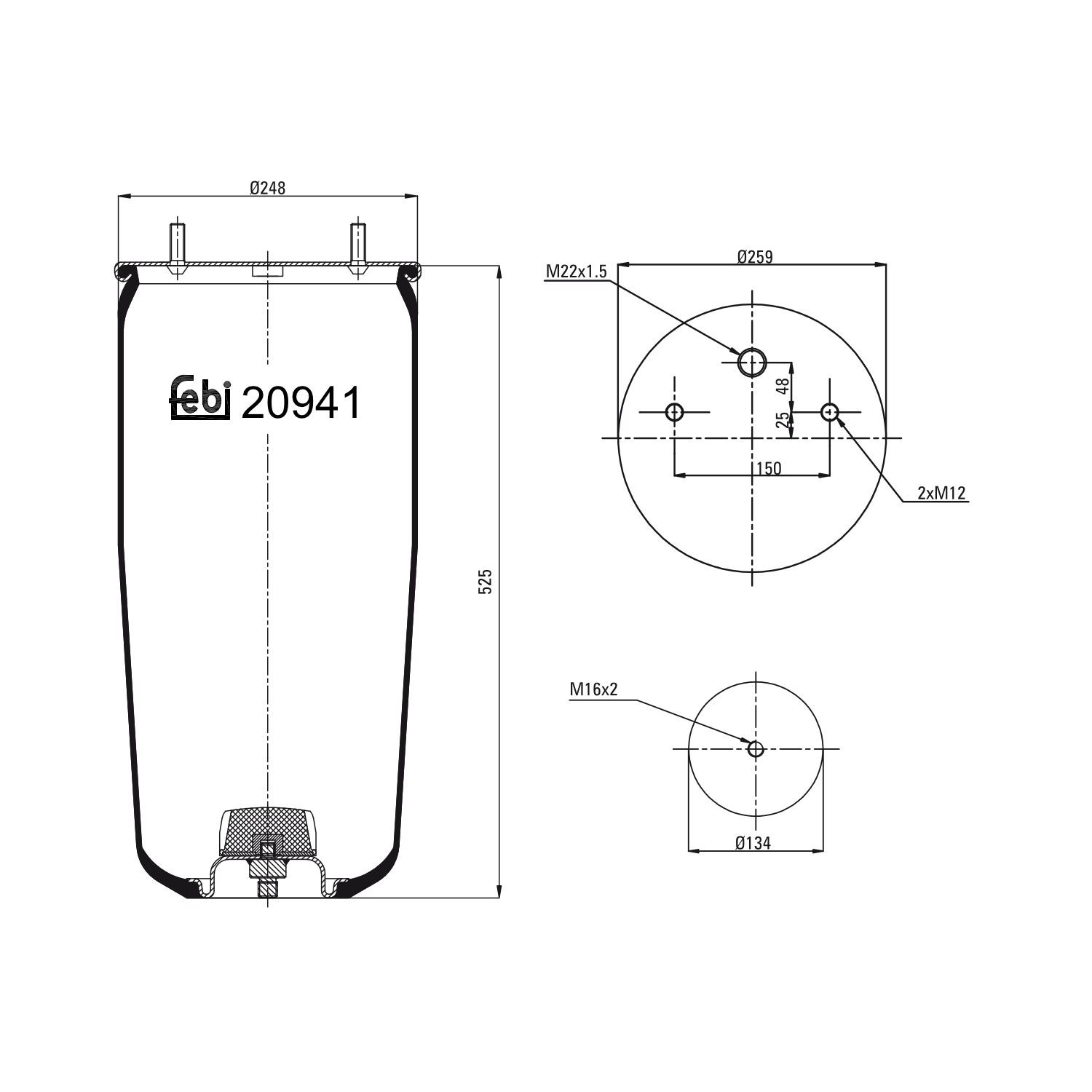 FEBI BILSTEIN Boot, air suspension 20941 JEEP FEBI BILSTEIN boot, air suspension 20941