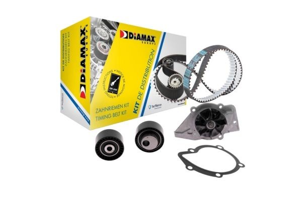 DIAMAX Σετ ιμάντα χρονισμού με αντλία νερού A6038WP DIAMAX A6038WP Αντλία νερού + σετ ιμάντα χρονισμού Toyota Corolla E11 Compact τιμες