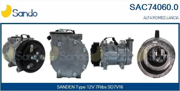 SANDO Klimakompressor SAC74060.0 SAC74060.0 SANDO Kompressor klimaanlæg Lancia billig