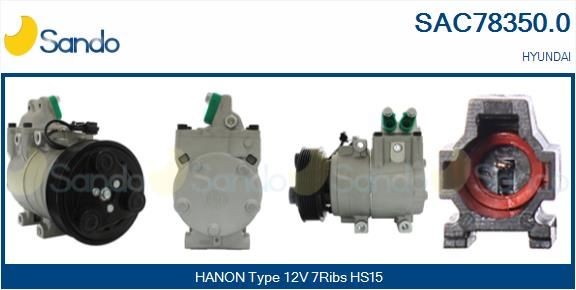 AC-kompressor SANDO SAC78350.0 SANDO SAC78350.0 AC pumpe HYUNDAI H100 2012