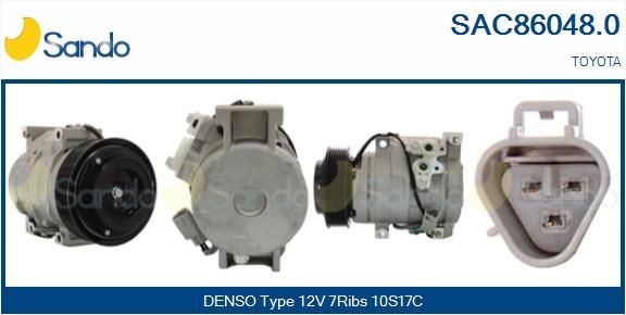 SANDO Compresor, aire acondicionado SAC86048.0 SANDO SAC86048.0 Climatización TOYOTA Previa / Estima II (XR30) 2000