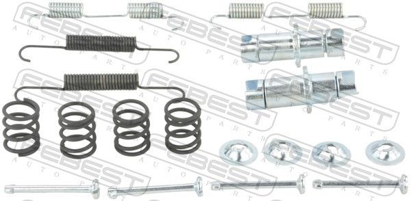 FEBEST Monteringssats för bromsbackar (parkeringsbroms) 0204-J32R-KIT 0204-J32R-KIT FEBEST monteringssats bromsbackar TOYOTA LAND CRUISER