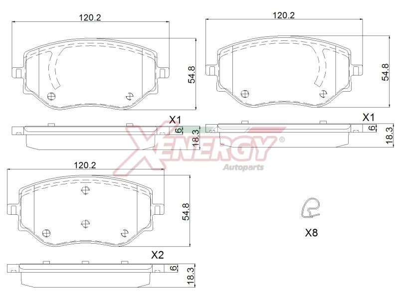 AP XENERGY Brake pad set X41424 Nissan X-TRAIL AP XENERGY brake pads X41424