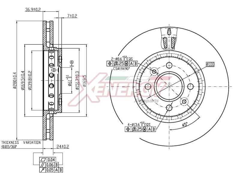 AP XENERGY Δισκόπλακα X602927 Δισκόπλακες AP XENERGY DACIA X602927