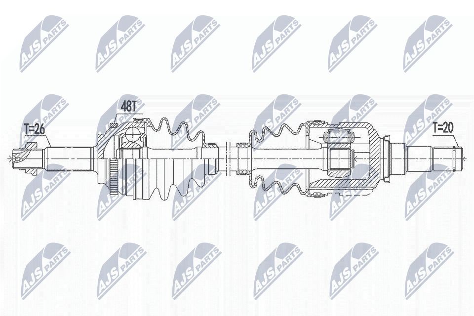 Drivaxel NTY NPW-TY-100 NTY NPW-TY-100 Drivaxlar TOYOTA URBAN CRUISER 2011