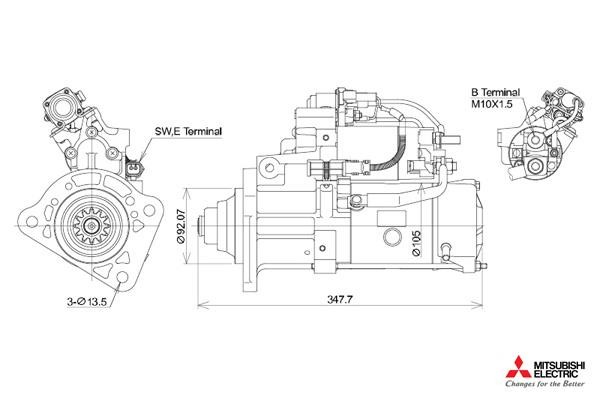 STARLINE Starter XT 723550/M Starter STARLINE Audi 90 XT 723550/M