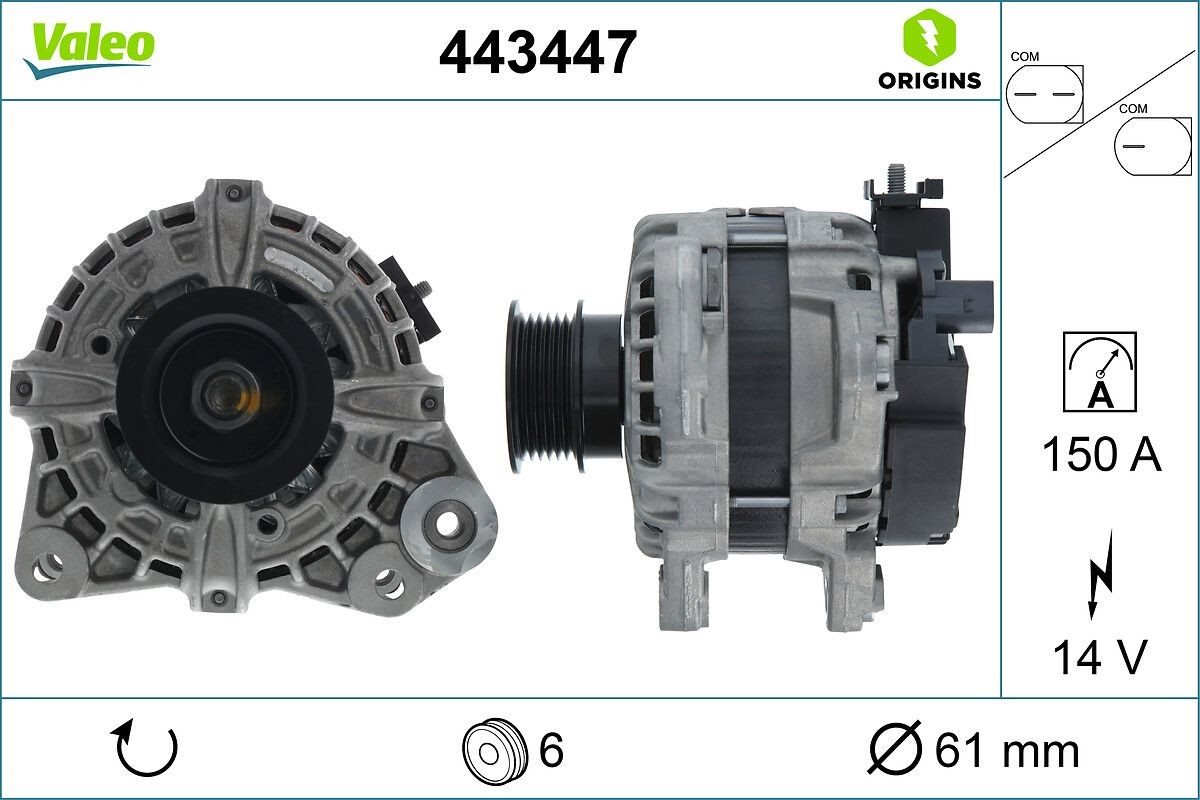 VALEO Ģenerators 443447 VALEO 443447 Ģenerators VOLVO V60 II (225, 227) T8 Plug-in Hybrid AWD 455 ZS 2025