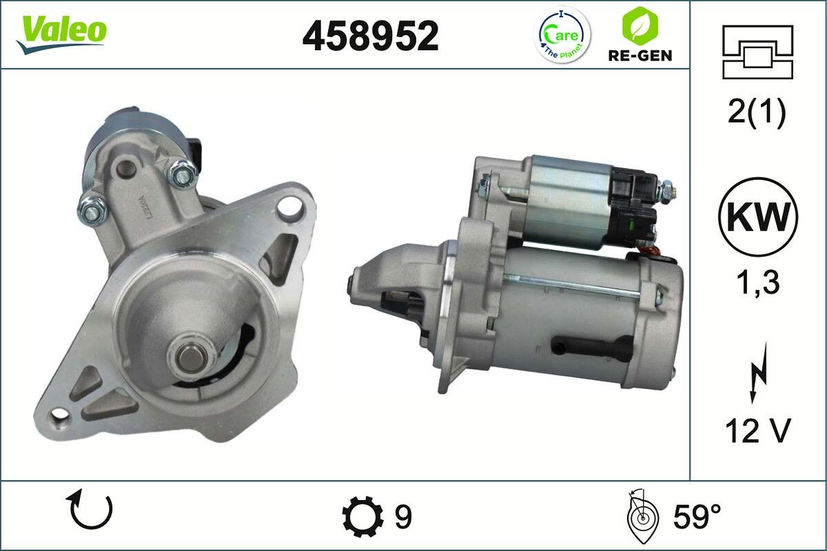 VALEO Μίζα 458952 Μίζα VALEO Toyota CAMRY 458952