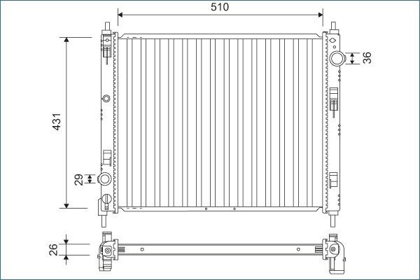VALEO Kylare 701160 701160 Kylare VALEO NISSAN PIXO
