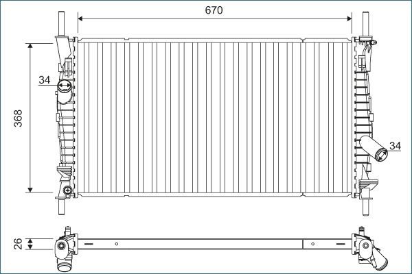 VALEO Radiatore motore 701165 701165 Radiatore FORD FIESTA VALEO costo
