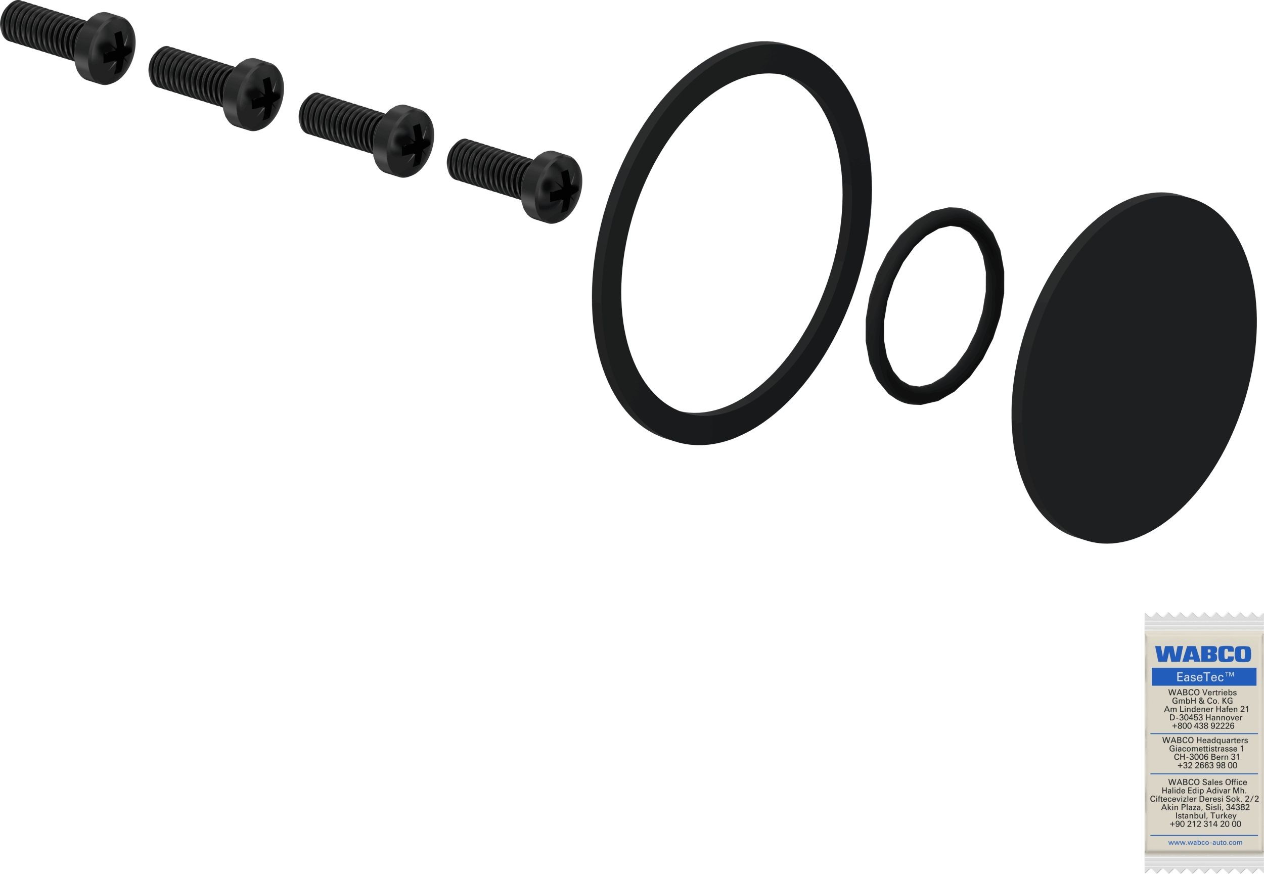 WABCO Fole, guia de pinça de travão 9735000042 Jogo de casquilhos de guia pinça de travão WABCO Subaru WRX 9735000042