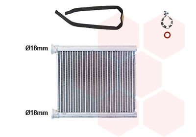 VAN WEZEL Kachelradiateur, interieurverwarming 43016702 Renault MEGANE Warmtewisselaar VAN WEZEL 43016702