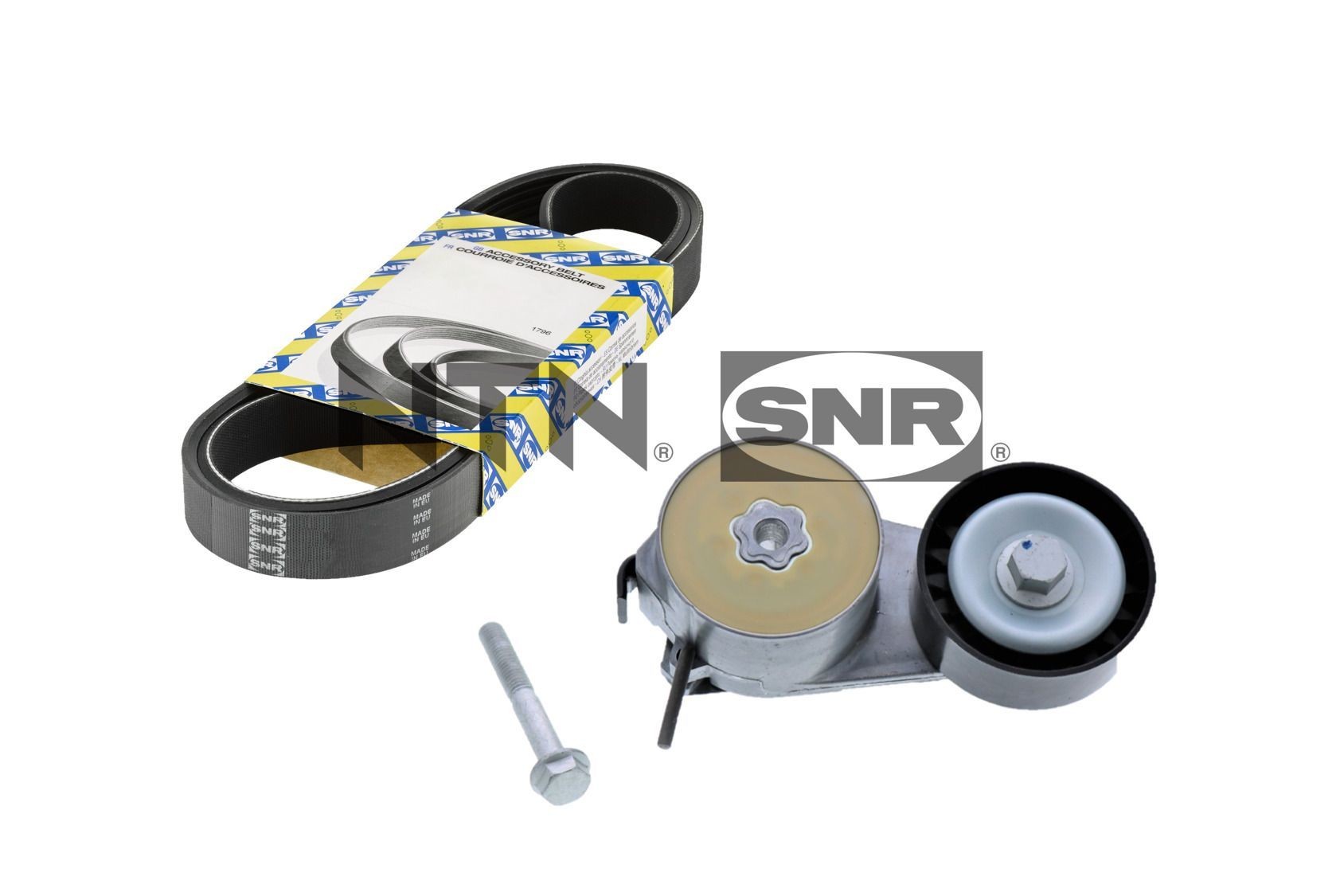 SNR Ozubený klinový remeň - Sada KA858.08 KA858.08 Sada klinového rebrovaného remena AUDI 80 SNR