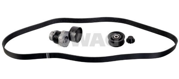 SWAG Poly V-riem set 33 10 4437 Renault LAGUNA Poly v riemen kit SWAG 33 10 4437