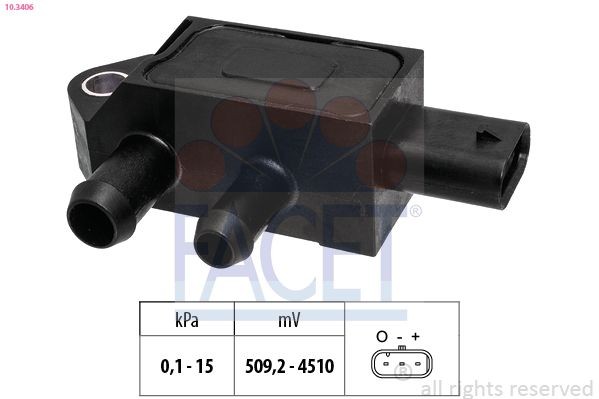 FACET Devējs, Izplūdes gāzu spiediens 10.3406 10.3406 Devējs izplūdes gāzu spiediens FACET VOLVO V60