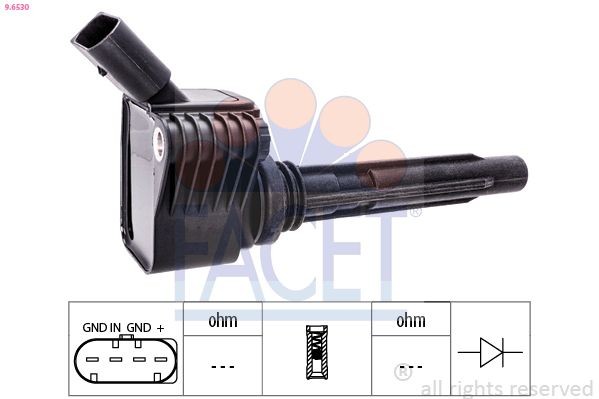 FACET Bobine d'allumage 9.6530 FACET 9.6530 Bobine d'allumage