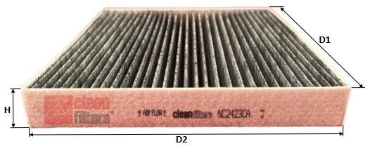 CLEAN FILTER Kupefilter NC2423CA Pollenfilter CLEAN FILTER Kia CERATO NC2423CA