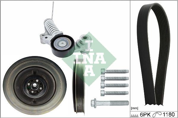 Poly V-riem set INA 529 0485 21 INA 529 0485 21 Poly v riemen kit Volvo XC70 2013