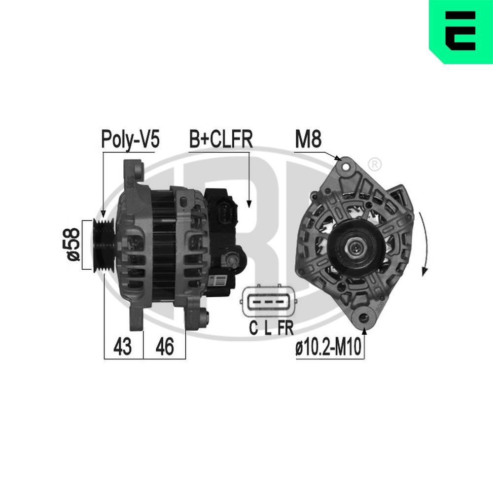 Alternatore ERA 209127A ERA 209127A costo Alternatore Hyundai i20 2016