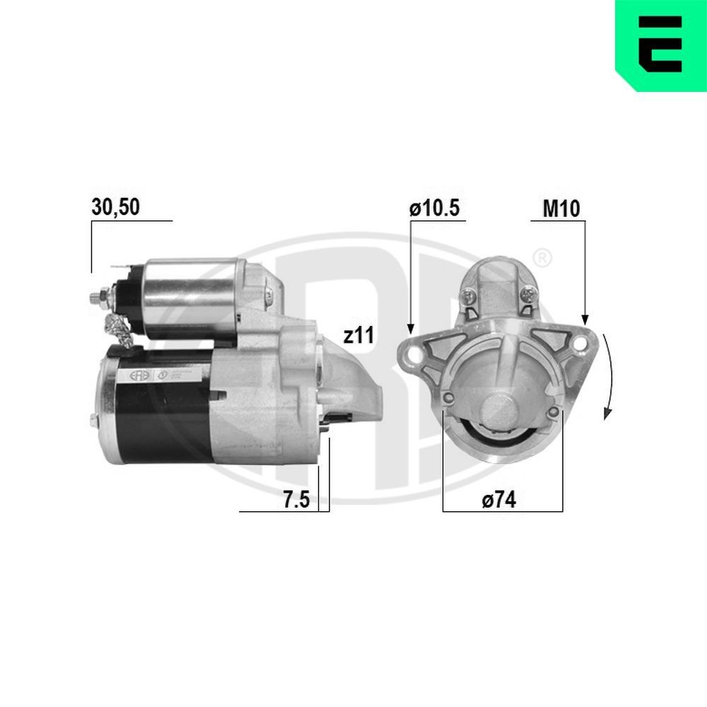 ERA Starter 221061A ERA 221061A Startmotor Mazda 6 Sedan originale pris