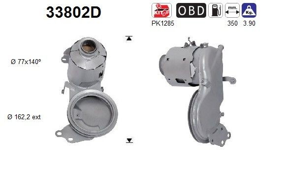 AS Καταλύτης 33802D AS 33802D Καταλύτης Seat Leon 5f8 σε χαμηλές τιμές
