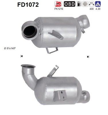Partikkelfilter AS FD1072 AS FD1072 Dpf MERCEDES-BENZ SLK 2000