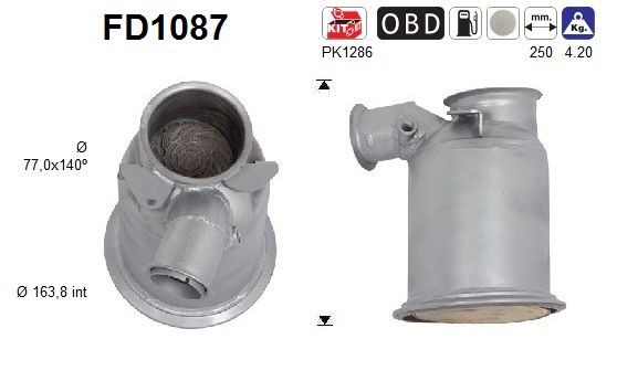 Rußpartikelfilter AS FD1087 AS FD1087 DPF-Filter SMART FORFOUR 2024 Kosten