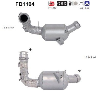 AS Hiukkassuodatin FD1104 AS FD1104 Mercedes W116 dpf