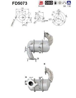 AS Partikelfilter (DPF) FD5073 AS FD5073 flexrör Nissan Almera Tino pris