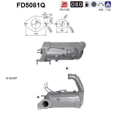 Φίλτρο μικροσωματιδίων AS FD5081Q AS FD5081Q Φίλτρο σωµατιδίων NISSAN NV200 2012