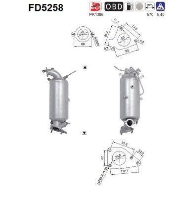 Partikkelfilter AS FD5258 AS FD5258 Dpf HONDA ACCORD 2011