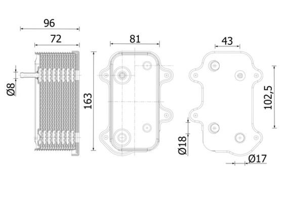 MAHLE Õliradiaator, mootoriõli CLC 282 000S MAHLE CLC282000S Õlijahuti Porsche 986 hind
